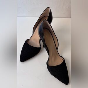 Saks Fifth Avenue Black High Heels with Cut-Out Design